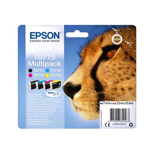 EPSON T0715 MULTIPACK CONFEZIONE DA 4 CARTUCCE INKJET NERO GIALLO CIANO MAGENTA