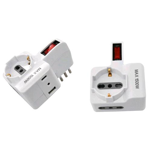 MEDIACOM MD-PM105 MULTIPRESA CON INTERRUTTORE 2 POSTI BPASSO + BPASSO/SHUCKO + 2