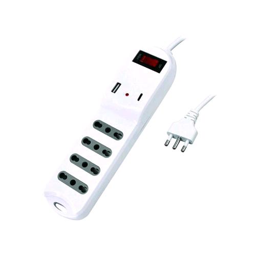 MEDIACOM MD-PM102 MULTIPRESA 4 POSTI BPASSO CON INTERRUTTORE + 2 USB 1 x USB-A 1