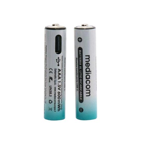 MEDIACOM MD-PB100 BATTERIA RICARICABILE AAA MINI STILO 400mAh RICARICABILE TRAMI