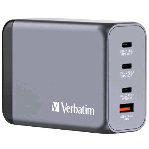 VERBATIM GNC-240 GaN CHARGER CARICABATTERIE DA RETE 240 W 4 USCITE 1 x USB-A 3 x