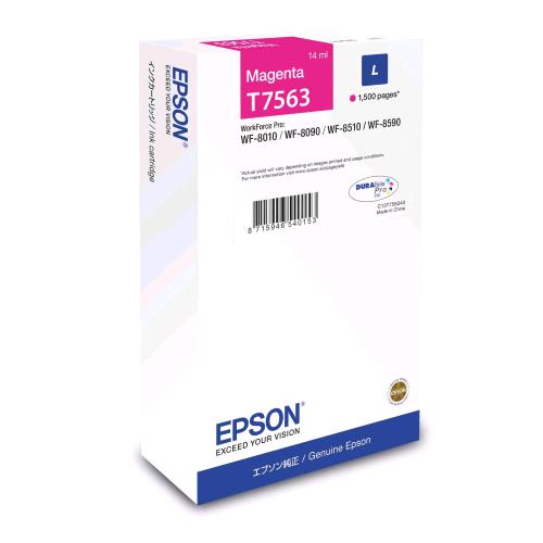 EPSON T7563 CARTUCCIA INCHIOSTRO MAGENTA TAGLIA L 14 ML SERIE WF-8XXX 1.500 PAGI