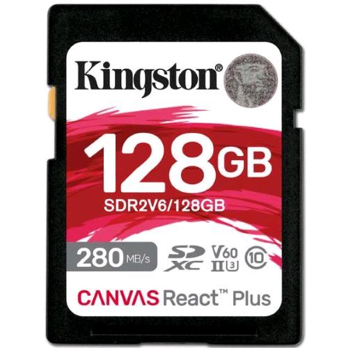 KINGSTON CANVAS REACT PLUS V60 128GB SDXC UHS-II LETTURA 280 MB/s SCRITTURA 100