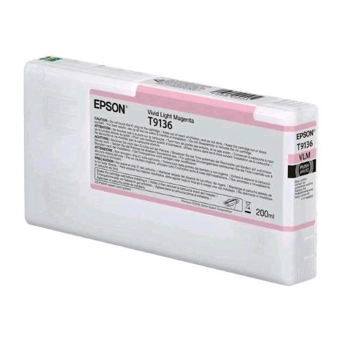 EPSON T9136 CARTUCCIA INK VIVID MAGENTA CHIARO 200 ML PER SureColor SC-P5000, SC