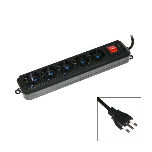 DIGITUS LKMP05LN MULTIPRESA 5 POSTI SCHUKO/BIPASSO ITALIANA 10/16A CON INTERRUTT