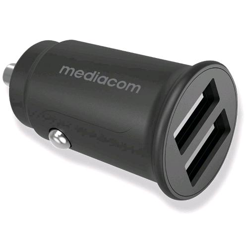 MEDIACOM MD-A160 MD CAR CHARGER CARICABATTERIE DA AUTO 2 USCITE USB 12 W 2.4A 5V