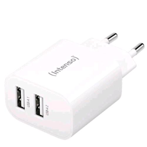 INTENSO POWER ADAPTER CARICABATTERIE DA RETE 2 x USB-A - 24 W 2 x 12 W BIANCO