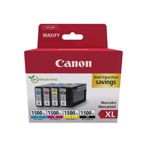 CANON PGI-1500XL BK/C/M/Y MULTIPACK CONFEZIONE DA 4 CARTTUCCHE XL INK NERO GIALL