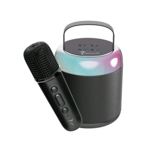 TECHMADE TM-K2-BK KARAOKE SPEAKER BLUETOOTH CON MICROFONO 5 W USB-C LUCE LED RAD