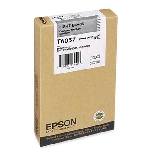 EPSON T6037 CARTUCCIA NERO LIGHT 220 ML PER Stylus Pro 7800, Pro 7880, Pro 9800,