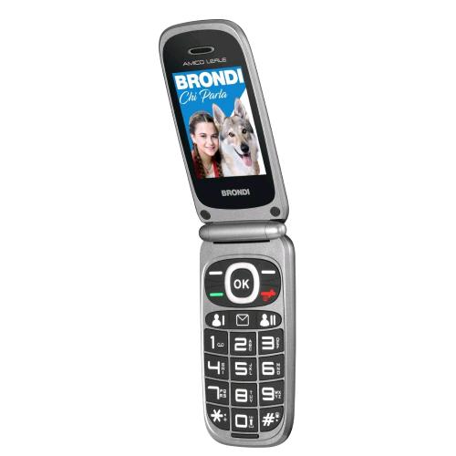 BRONDI AMICO LEALE 2.4" EASY PHONE CLAMSHELL FLIP ATTIVO VEDI E CHIAMA TASTI GRA