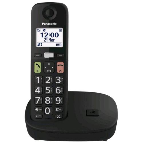 PANASONIC KX-TGU110EXB TELEFONO CORDLESS DECT SENIOR TASTI GRANDI NERO