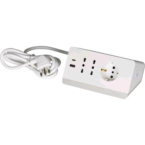 BTICINO S3711DBU MULTIPRESA DA SCRIVANIA CON INTERRUTTORE 1 POLIVALENTE SCHUKO 1