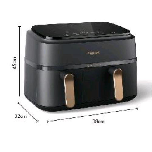 PHILIPS NA352/00 FRIGGITRICE AD ARIA DUAL BASKET 2750W 9 LT 1,5 KG DOPPIO CESTEL