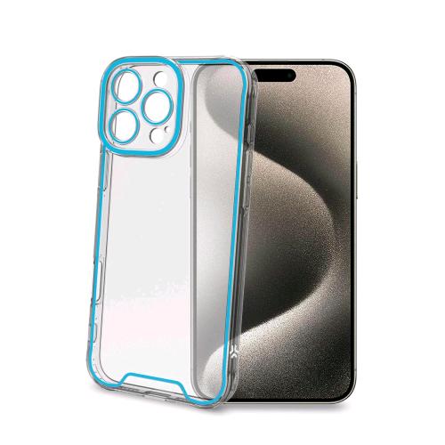 CELLY APPLE iPHONE 16 PRO MAX COVER GLOW IN TPU TRASPARENTE/AZZURRO