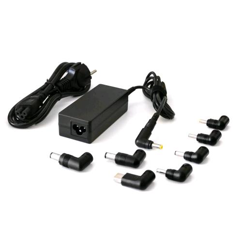 TECHMADE TM-AFUA06 ALIMENTATORE UNIVERSALE PER NOTEBOOK 65 W 8 TIPS nero