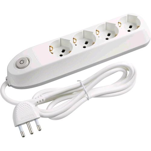 BTICINO CIABATTA MULTIPRESA ELETTRICA SCHUKO 10/16A E BIPASSO CON INTERRUTTORE S