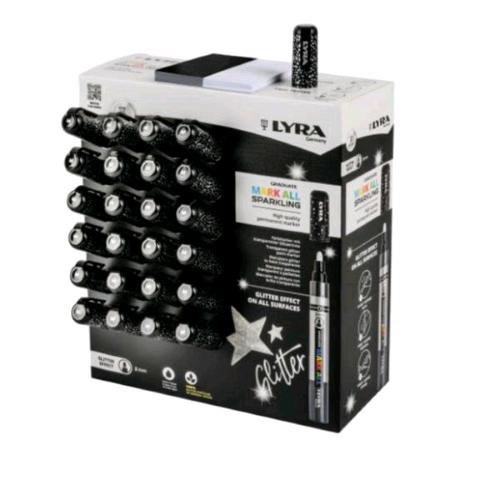 LYRA GRADUATE MARK ALL ESPOSITORE MARCATORE A TEMPERA TRASARENTE CON GLITTER PUN