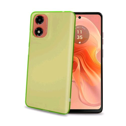 CELLY MOTOROLA E14/ G24/ G04/ G04s COVER IN MORBIDO TPU VERDE TRASPARENTE