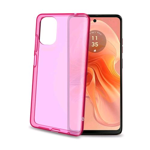 CELLY MOTOROLA E14/ G24/ G04/ G04s COVER IN MORBIDO TPU ROSA TRASPARENTE