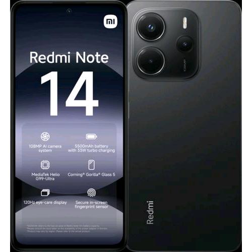 XIAOMI REDMi NOTE 14 DUAL SIM 6.67" OCTA CORE 256GB RAM 8GB 4G LTE ITALIA MIDNIG