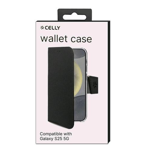 CELLY GALAXY S25 5G WALLY CASE CUSTODIA A LIBRO IN SIMILPELLE CON FUNZIONE STAND
