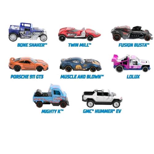 MATTEL HOT WHEELS BOLIDE A RETROCARICA IN SCALA 1:43 BAGAGLIO E COFANO CHE SI AP