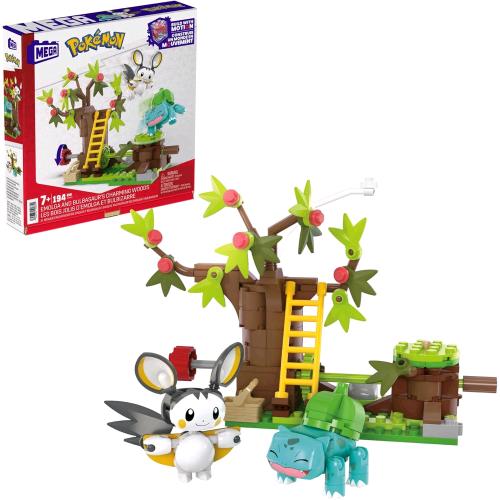 MATTEL MEGA POKEMON IL BOSCO INCANTATO DI EMULGA E BULBASAU SET DA COSTRUIRE CON