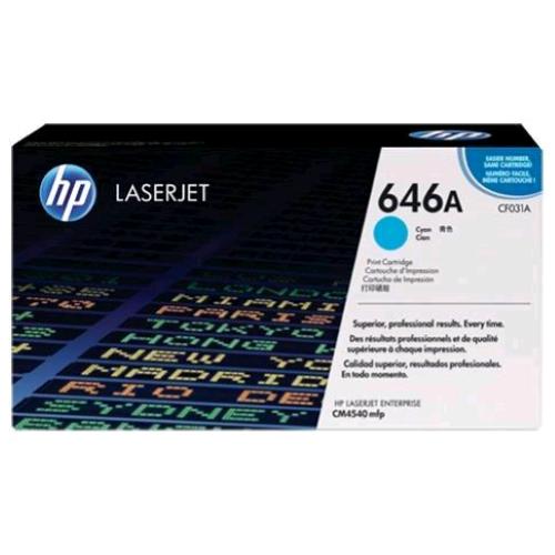 HP 646A TONER CIANO PER LASERJET ENTERPRISE CM4540F 12.500 PG (CF031A)