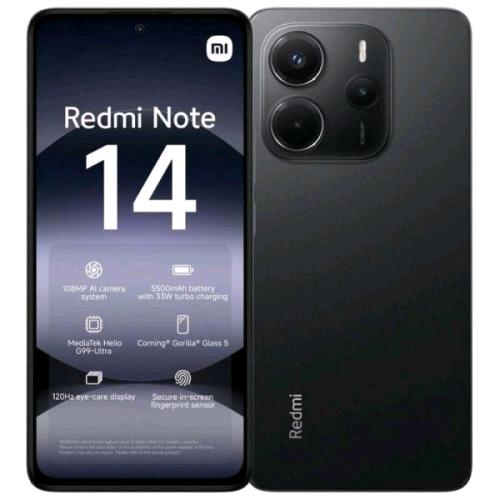 XIAOMI REDMi NOTE 14 DUAL SIM 6.67" OCTA CORE 128GB RAM 6GB 4G LTE ITALIA MIDNIG
