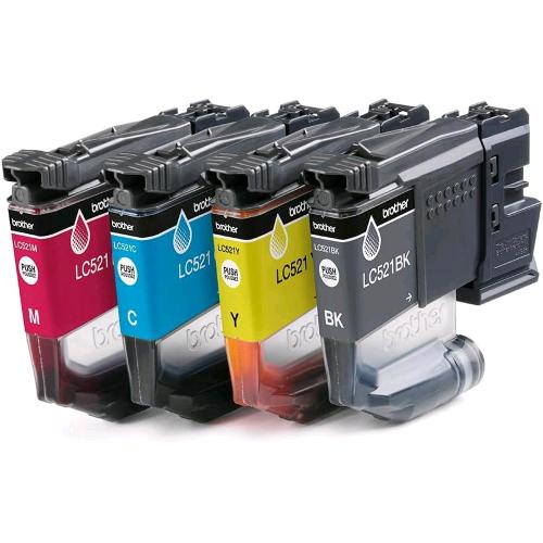 BROTHER LC521VAL MULTIPACK 4 CARTUCCE (NERO, CIANO, MAGENTA GIALLO) DA 500 PAGIN