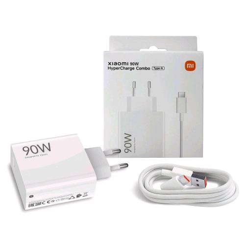 XIAOMI HYPERCHARGE COMBO CARICABATTERIE DA RETE 90W USB-A + CAVO USB-A - USB-C B