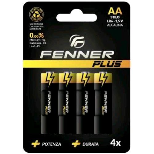 FENNER PLUS FN-LR6 BATTERIE STILO AA ALCALINE LR6 1.5 V CONF 4 Pz.