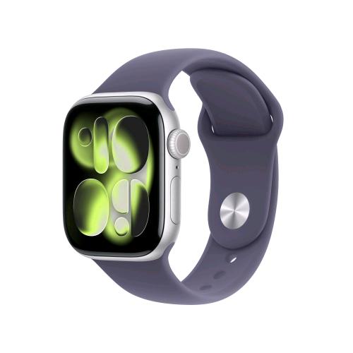 APPLE WATCH SERIES 11 GPS 42mm CASSA ALLUMINIO ARGENTO CON SPORT BAND VIOLA NEBB