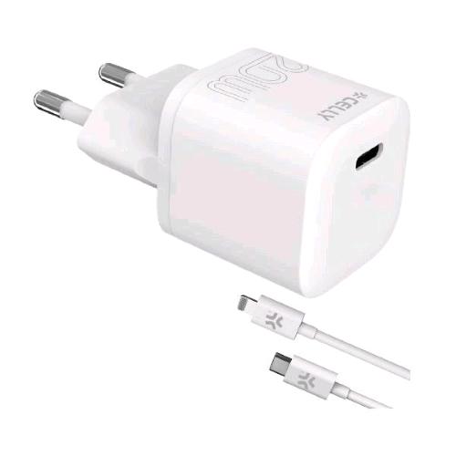 CELLY PROCOM2 TC CARICABATTERIE DA RETE USB-C 20 W + CAVO LIGHTNING 1 MT INCLUSO