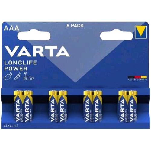 VARTA LONGLIFE POWER BATTERIE ALCALINE MINISTILO AAA IN BLISTER DA 8 Pz. CONF 20