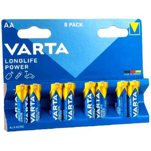 VARTA LONGLIFE POWER BATTERIE ALCALINE STILO AA IN BLISTER DA 8 Pz. CONF 20 Pz.
