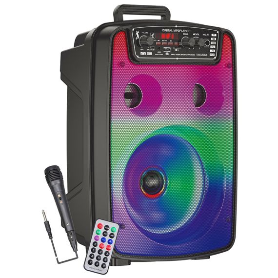 Cassa acustica ricaricabile 8" 10W luci LED Bluetooth/FM/USB KSC-688