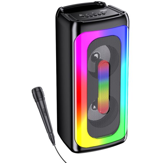 Cassa acustica ricaricabile 2x4" 16W luci LED Bluetooth/FM/USB KK-4202