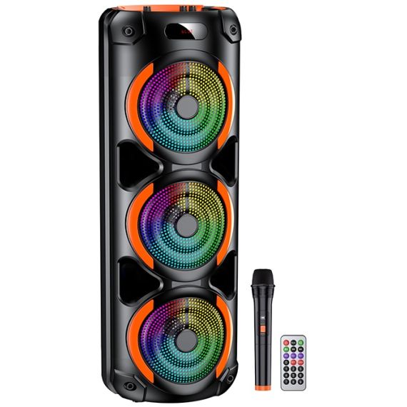 Cassa acustica 3x8" 40W Bluetooth/Scheda SD/USB con telecomando e microfono
