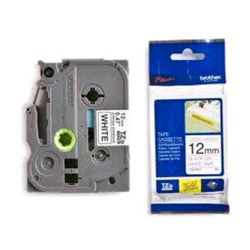 BROTHER TZES231 NASTRO 18 MM NERO BIANCO LAMINATO CON ADESIVO RESISTENTE