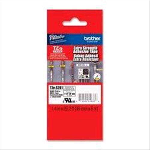 BROTHER TZES261 NASTRO 36MM X 8MT ADESIVO COLORE BIANCO STAMPA NERO
