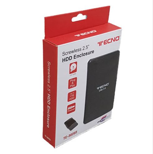 BOX ESTERNO HDD 2,5 USB 3.0 TECNO ACCESSORI TC-302 IN MATERIALE PLASTICO RIVESTI