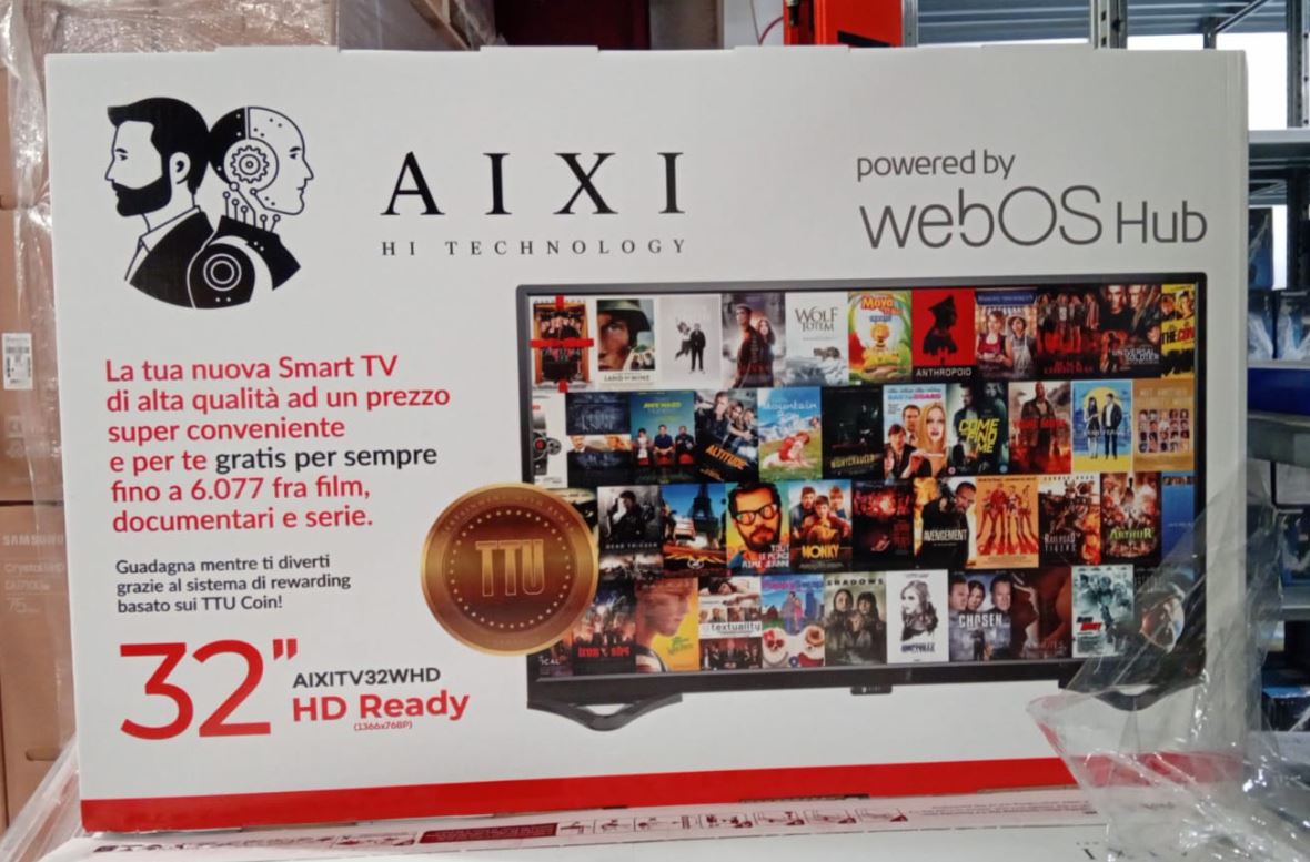 TV LED 32" AIXI AIXITV32WHD SMART TV WEBOS ITALIA BLACK