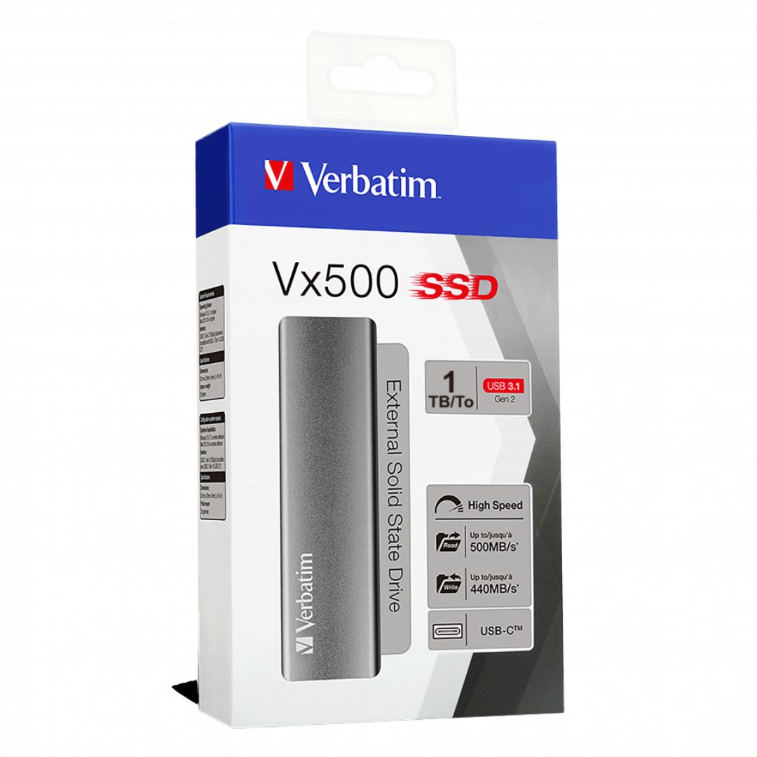 HARD DISK SSD ESTERNO USB 3.2 1TB VERBATIM VX500 47444