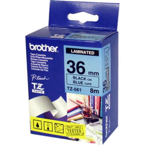 BROTHER TZE561 NASTRO LAMINATO 36MM X 8MT COLORE BLU STAMPA BLACK