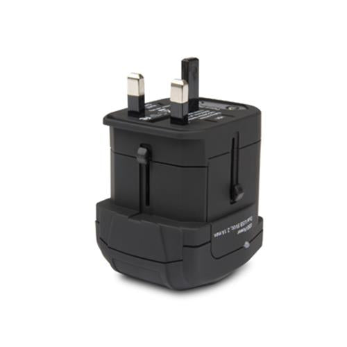 HAMLET XPW2UTRAVEL ADATTATORE UNIVERSALE 110/230VAC 2 USCITE USB BLACK GARANZIA