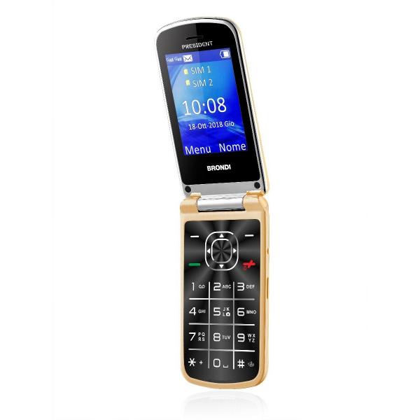 Brondi President Telefono Cellulare Dual Sim 3'' Oro