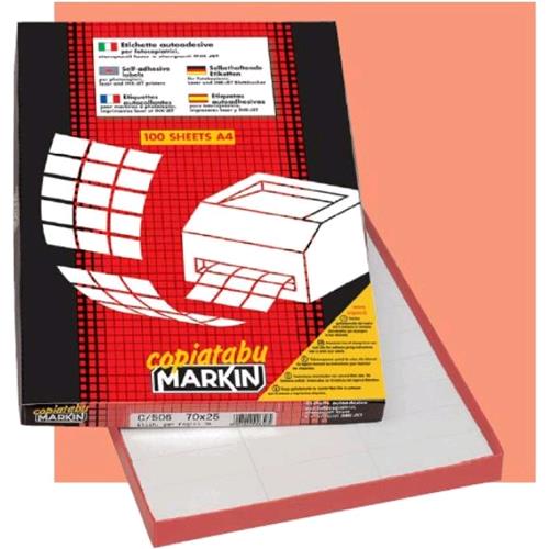 MARKIN 210C503GI CONF 100 ETICHETTE AUTOADESIVE 297x210 MMM COLORE GIALLO FINITU
