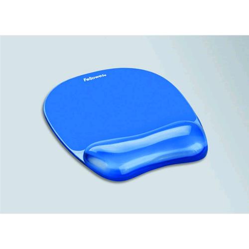 FELLOWES GELCRYSTALS TAPPETINO PER MOUSE CON POGGIAPOLSO IN GEL COLORE BLU